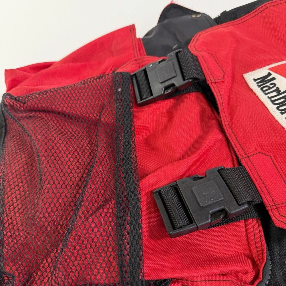 MARLBORO Gear Backpack 1994 90S VTG Black Red Large Hiking Camping Rucksack Bag